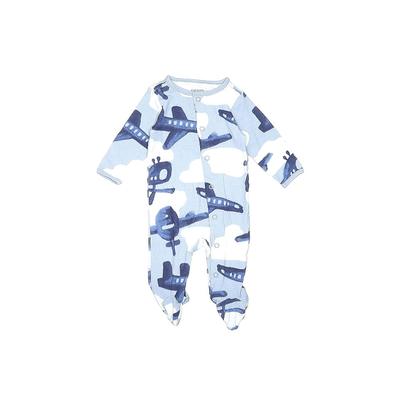 Carter's Long Sleeve Outfit: Blue Graphic Bottoms - Size 3 Month