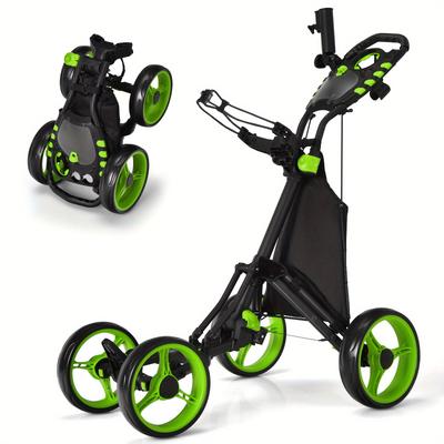 Goplus 4 Wheels Folding Golf Push Cart W/bag Score...
