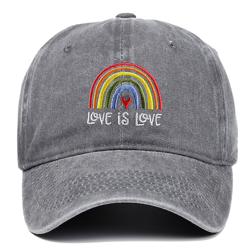Herren Cap Basecap Sonnenhut Kappe Schwarz Rosa 100% Baumwolle Bestickt Modisch Brautkleider schlicht Strasse Täglich Regenbogen Einstellbar Sonnenschutz Atmungsaktiv Image