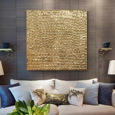 Gold leaf original painting gold wall art Hand painted 3d gold textured art gold metal painting on canvas wall art Home Decor Stretched Frame Ready to Hang or Unframed