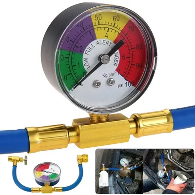 R134a Air Conditioning Refrigerant Gas Recharging Kit Car Air Conditioner Gas Refill Refrigeration Tool Can Opener Hose Kit