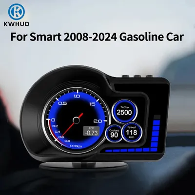 KWHUD HUD OBD2 Display On-board Computer Car Speedometer Water Temperature Meter for Smart Fortwo 453 451 450 2008-2024 Gasoline