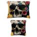 2 Pack Faux Leather Pocket Cosmetic Bag Small Makeup Bag for Purse Mini Makeup Bag Multi-functional Shrapnel Storage Bag Butterfly Flower Skull Painting