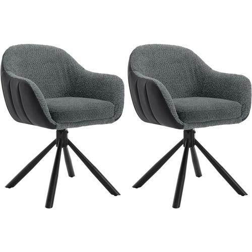 Woltu - Lot de 2 Chaises Salle à Manger Pivotante à 360° Pieds en Métal, en Chenille, Chaise de