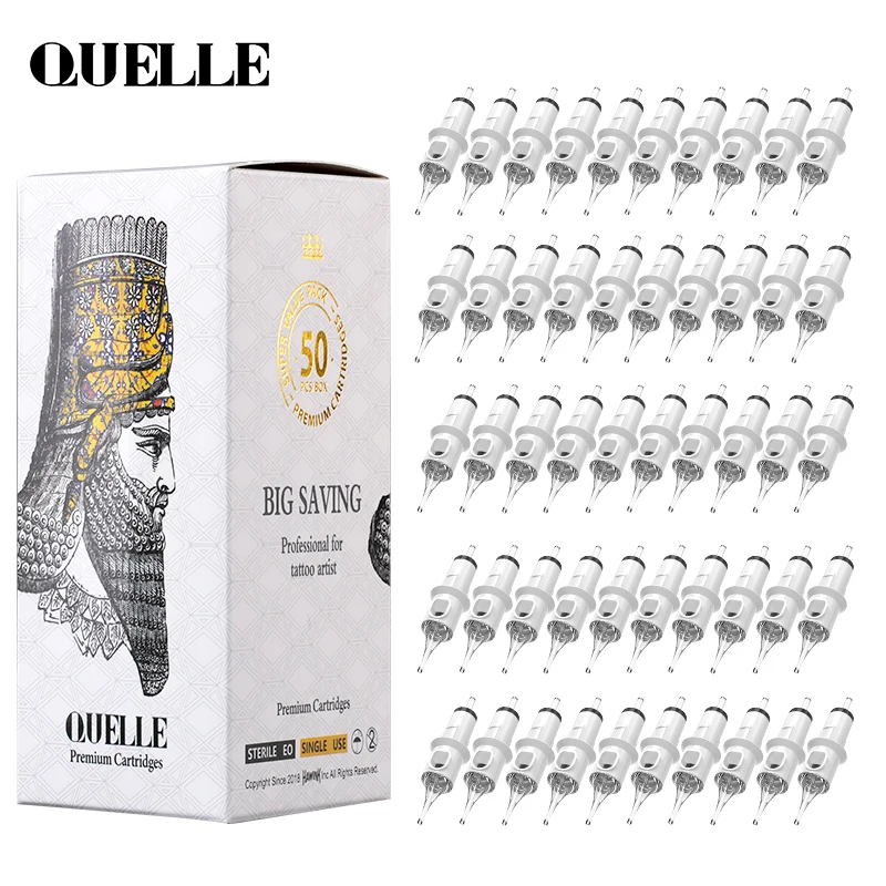 QUELLE 20/50PCS Tattoo Patrone 3RL 5RL 7RL Einweg Sterile Runde Liner Nadeln 0,3/0,35mm Permanent make-up Für Tätowierer Image