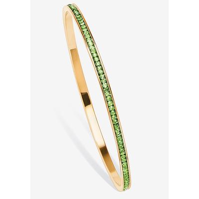 Women's Gold Tone Stackable Eternity Bangle Bracelet Birthstones 7.5" by PalmBeach Jewelry in August