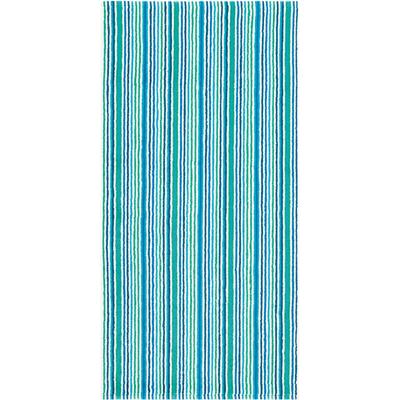 Badetuch EGERIA "Combi Stripes", blau (aqua), B:70cm L:140cm, Walkfrottee, Obermaterial: 100% Baumwolle, Handtücher (Packung), mit feinen Streifen, 100% Baumwolle Image