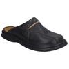Sabot JOSEF SEIBEL "KLAUS", Herren, Gr. 45, schwarz (schwarz, cognac), Leder, casual, Schuhe Clog, Sommerschuh, Schlappen, Hausschuh, mit gepolsterter Lederinnensohle