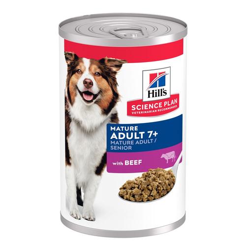 24x370g Hill's Science Plan Mature Adult 7+ mit Rind Hundefutter nass