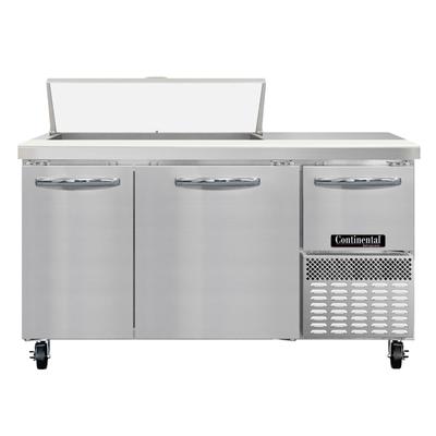 Continental RA60SN10 60" Sandwich/Salad Prep Table w/ Refrigerated Base, 115v, Stainless Steel