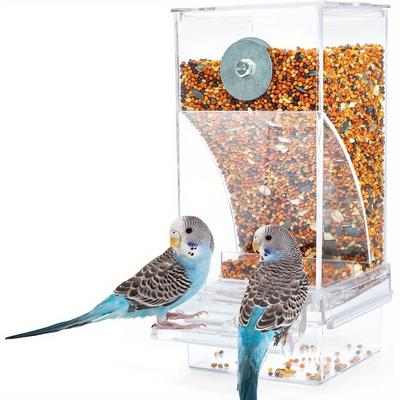 Acrylic Automatic Bird Feeder, No Mess Pet Food Di...