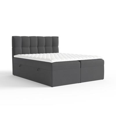 Boxspringbett mit Kopfteil aus Samtstoff, 180x200 cm