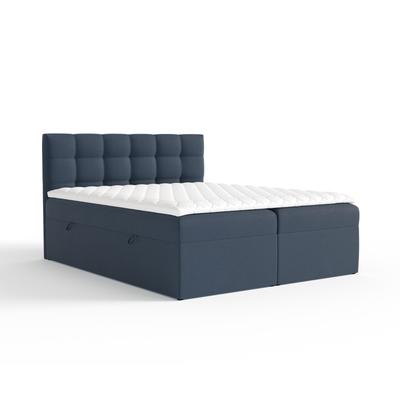 Boxspringbett mit Kopfteil aus Samtstoff, 200x200 cm