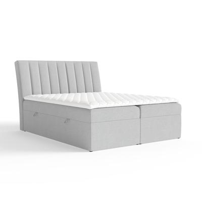 Boxspringbett mit Kopfteil aus Samtstoff, 200x200 cm