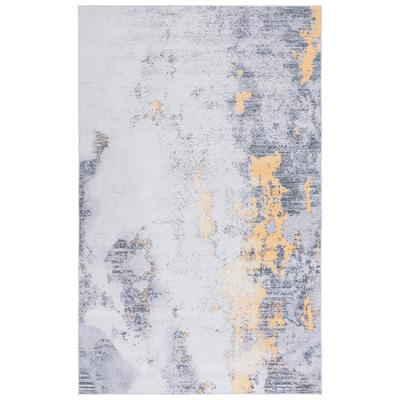 Teppich Polyester Grau/Gold 90 X 150