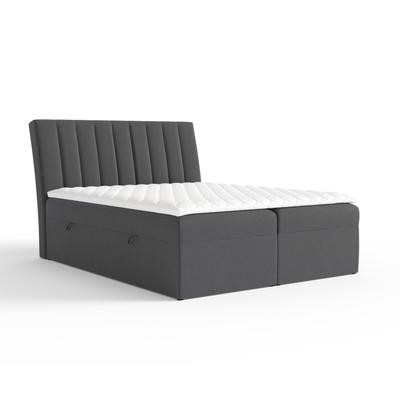 Boxspringbett mit Kopfteil aus Samtstoff, 140x200 cm