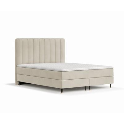 Boxspringbett mit Kopfteil aus Samtstoff, 180x200 cm