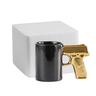 Gun Mug, Pistol Mug Coffee Cup 3D Ceramic Drinking Cup Beer Mug, 14 oz,Black Cool Cup, BlackGold