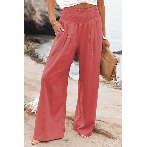 Damen Übergröße Hausanzug Unterteile Modisch Brautkleider schlicht Weich Einfarbig Tasche Hose Urlaub Heim Täglich Lange Hose Schwarz Weiß Hellgrün Rosa Armeegrün Sommer Frühling Image