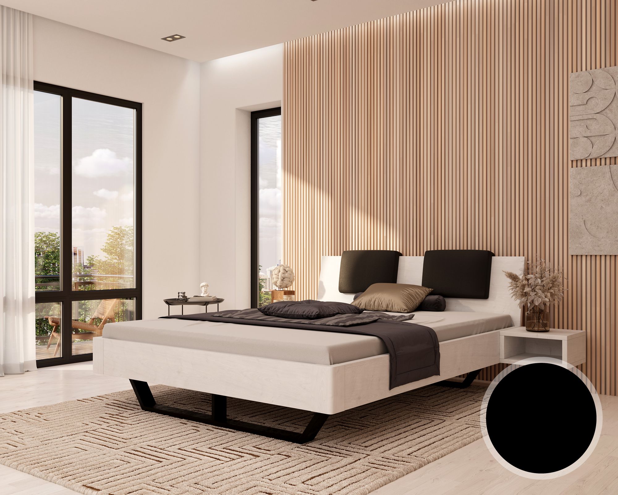 BlackWood »Dolce Vita II WHITE-EDITION« Massivholzbett 160x220 cm / weiss / ohne Kissen