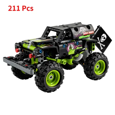 42118 Technical Monster Jam Grave Digger Vehicle Building Blocks Set 2 in 1 Off Road Stunts Pull