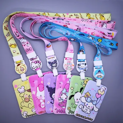 Cartoon Easy to Pull Buckle Telescopic Lanyard Sanrio Student Bus Transfer Card School Card