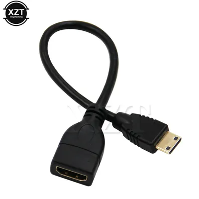 New 1.4 1080p 3D Gold plated Mini HDMI-compatible to HDMI-compatible Male-Female Adapter Cable