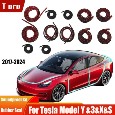 Door Seal Soundproof Kit for 2024 Tesla Model 3 Y S X Rubber Weather Draft Seal Strip Wind Noise Kit