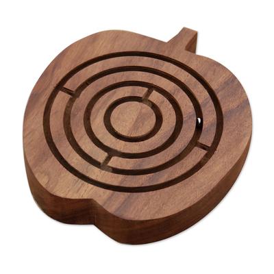 Apple Connection,'Fine Carved Mango Wood Apple Maze Game from India'