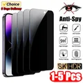 1-5 pezzi di vetro temperato anti-spia per IPhone 15 14 13 12 11 Pro Max protezione schermo privacy a copertura totale per IPhone 13 14 15 vetro