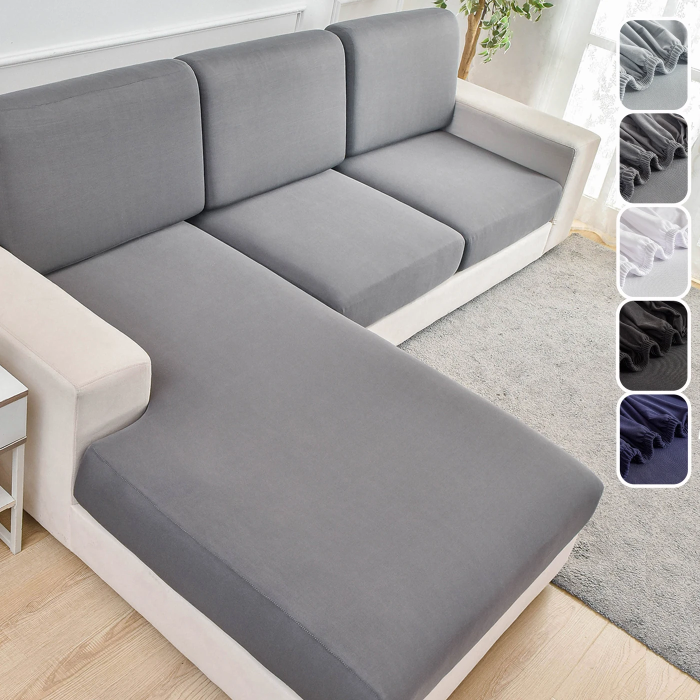 1pc Einfarbig Elastische Sofa Sofa Schonbezug Nicht-slip Sofa Abdeckungen Möbel Schutz für Schlafzimmer Büro Wohnzimmer wohnkultur Image