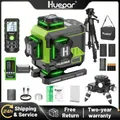 Huepar-Niveau laser 4D 16 lignes croisées Z04CG, écran LCD, Bluetooth et télécommande, faisceau vert Osram avec 2x Eddie ion 24.com