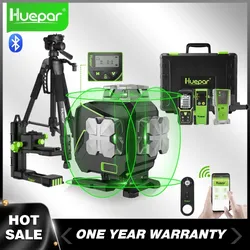Huepar-Ensemble de niveau laser auto-tombant, 16 lignes 4D, ligne croisée 4x360 °, écran LCD, télécommande Bluetooth pour carrelage