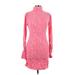 Free People Cocktail Dress - Sweater Dress Turtleneck Long Sleeve: Pink Dresses - Women's Size Medium