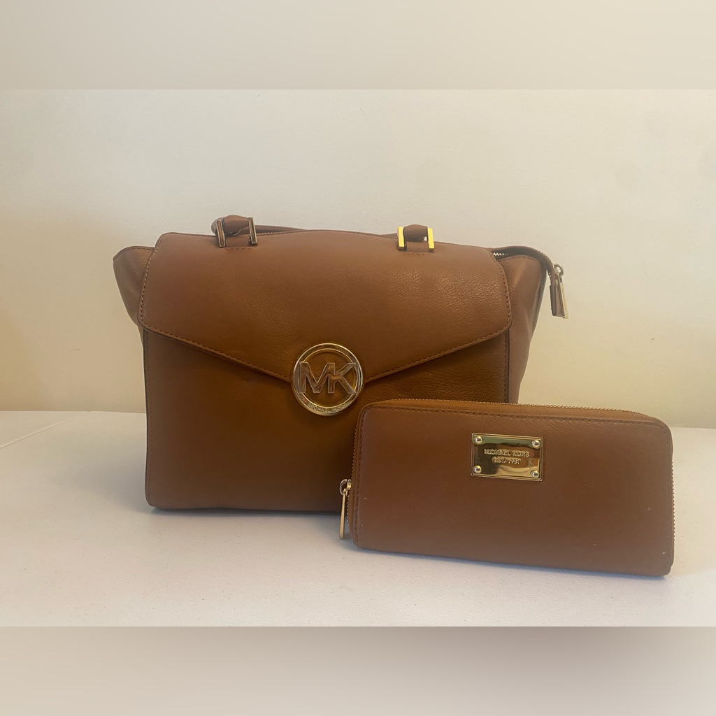 Michael Kors Bags | Brown Micheal Kors Handbag W/ Matching Wallet | Color: Brown | Size: Os