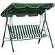 Outsunny Outdoor Metal Hammock Swing Chair 3-Seater Patio Bench Garden Green