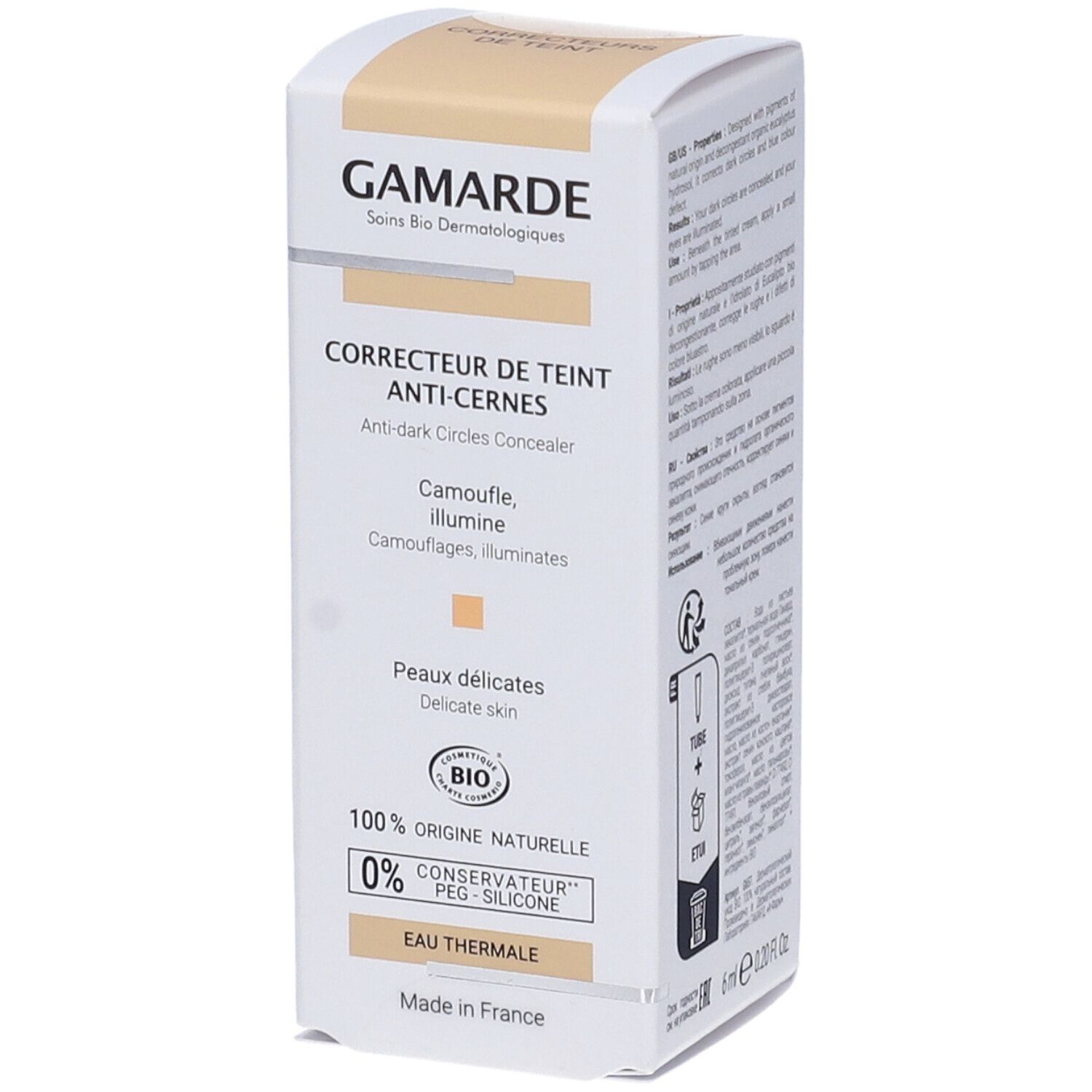 Gamarde Correttore di Tinta Anti Occhiaie 6 g Crema contorno occhi