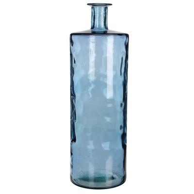 Vase aus blauem recyceltem Glas, H75