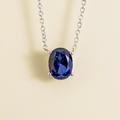 Juvetti Jewelry Ova White Gold Necklace Set With Blue Sapphire - White