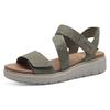 Keilsandalette TAMARIS, Damen, Gr. 40, grün (mintgrün), Ziegenveloursleder, Textil, klassisch, Schuhe, Sommerschuh, Sandale, Plateauabsatz, mit Klettverschluss