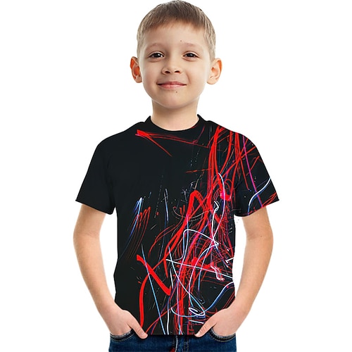 Crack 3D Kinder Kurzarm T-Shirt Mode 3D bedruckte bunte Shirts für Jungen und Mädchen Image