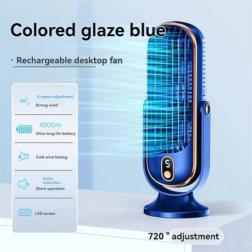 ventilatore portatile per condizionatore d'aria, batteria di grandi dimensioni doppio motore domestico piccolo raffreddatore d'aria, ventola di raffreddamento a 5 velocità Ventilatore surround da 720