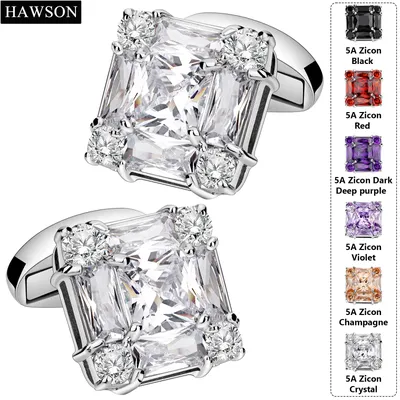 Trendy Cutting Zircon Cufflinks for Men High Quality Men's Clothing Accessories Everlasting Shine