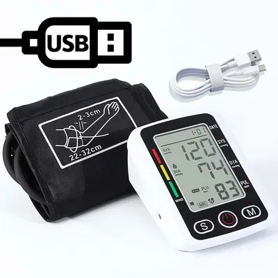Portable Tonometer Digital LCD arm tensiometers Blood Pressure Monitor Heart rate Meter Large Cuff