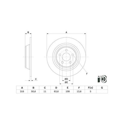 Bosch 1x Bremsscheibe [Hersteller-Nr. 0986479E82]