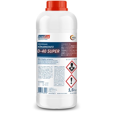 Eurolub 1,5 L Kühlerschutz D-40 SUPER Kühlerfrostschutz [Hersteller-Nr. 834015] für Uaz, Man, Spyker, Austin, Puch, Isuzu, Chery, Daihatsu, Mercury, P