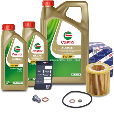 Bosch Ölfilter+Schraube+7 L Castrol 5W-30 M [Hersteller-Nr. 10492067] für BMW