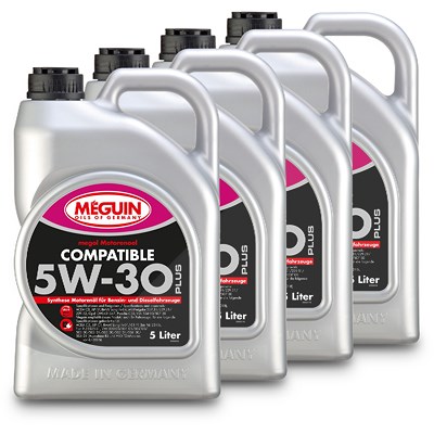 Meguin 4x 5 L megol Motorenöl Compatible SAE 5W-30 Plus [Hersteller-Nr. 6562] Image