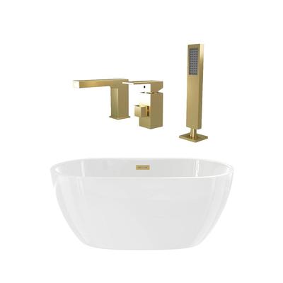 Randolph Morris Hudson 55 Inch Acrylic Double Ended Freestanding Tub Package RMA340-BBF7