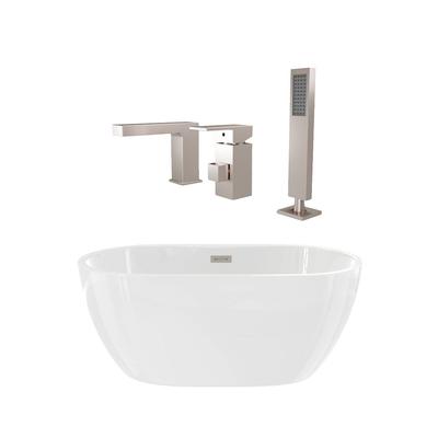 Randolph Morris Hudson 55 Inch Acrylic Double Ended Freestanding Tub Package RMA340-BNF7